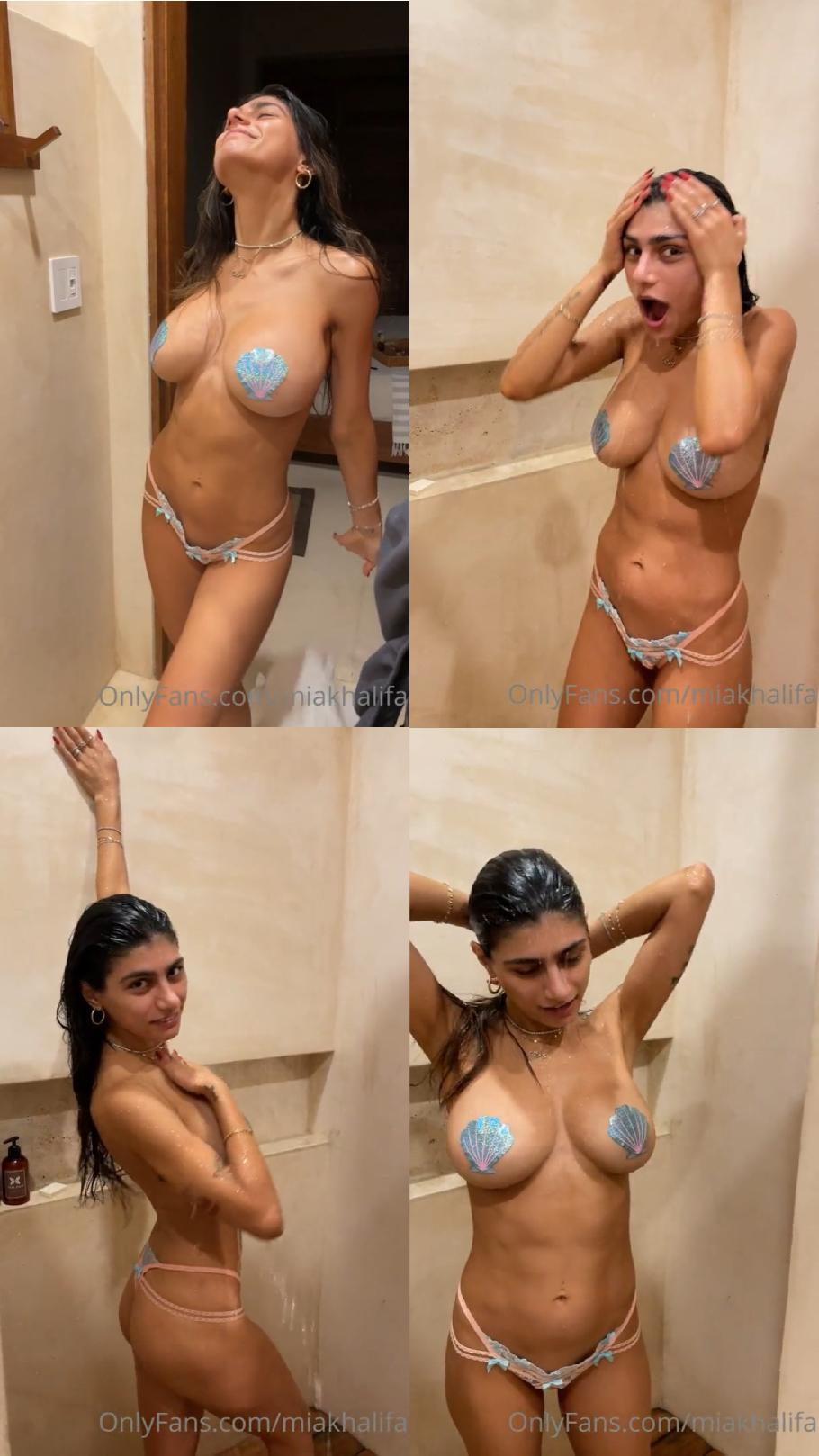 mia khalifa nude shower pasties tease onlyfans video leaked uaqppe 1